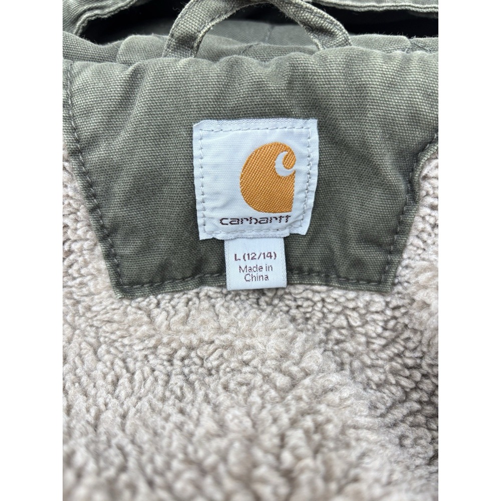 Carhartt Crawford Women's L Olive Sherpa Lined Parka Gorpcore Hiking Camping - Picture 2 of 11